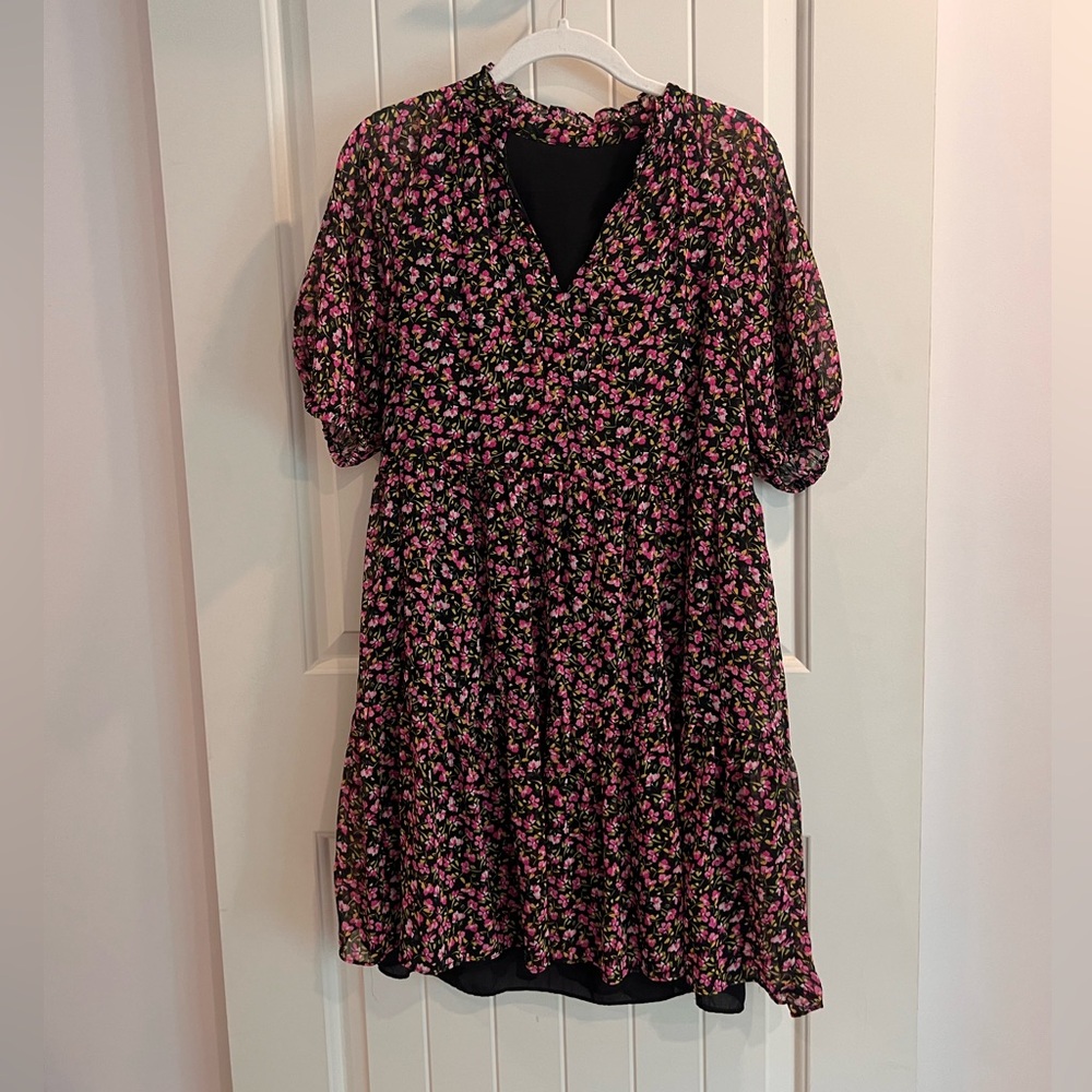 CeCe Floral Puff Sleeve Dress